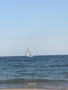 A sailboat in the distance