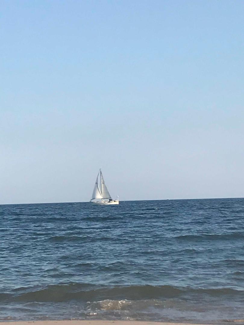 A sailboat in the distance