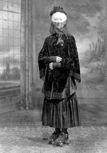 vintage photo of an elderly woman in a costume