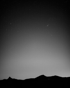 Desert horizon in black and white