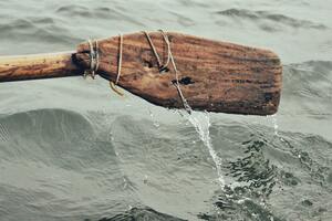 Oar rising out of the water