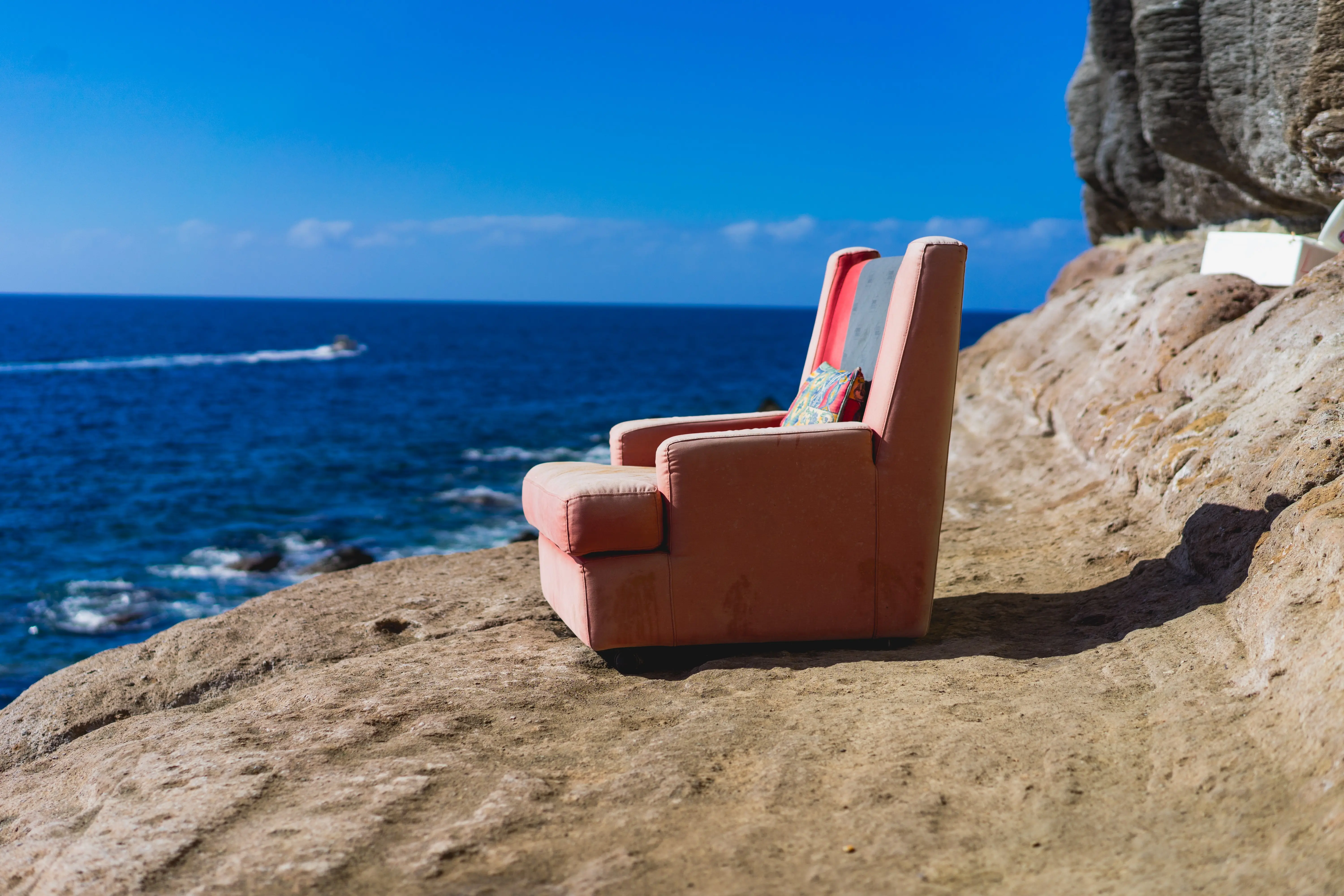 Sofa chair on the beach