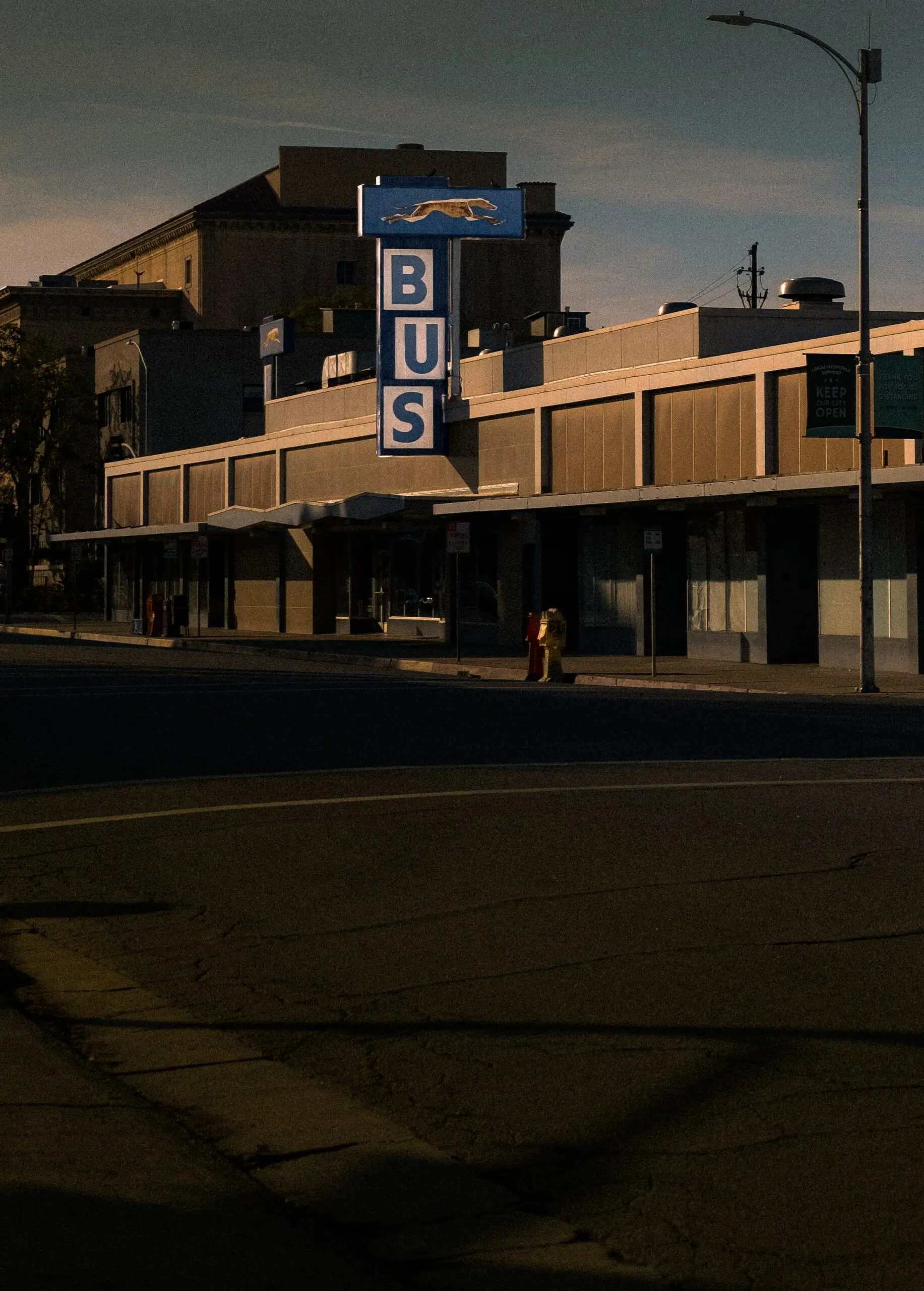 Exterior of a bus station