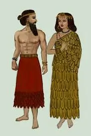 painting of ancient Mesopotamian couple