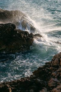 view of a sea and rocks