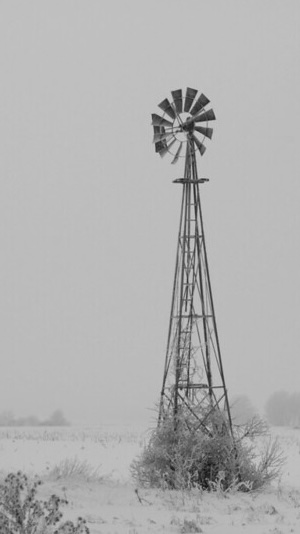 Black and white windmill