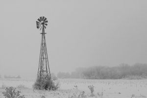 Black and white windmill