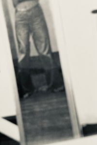 Person on stairs out of focus